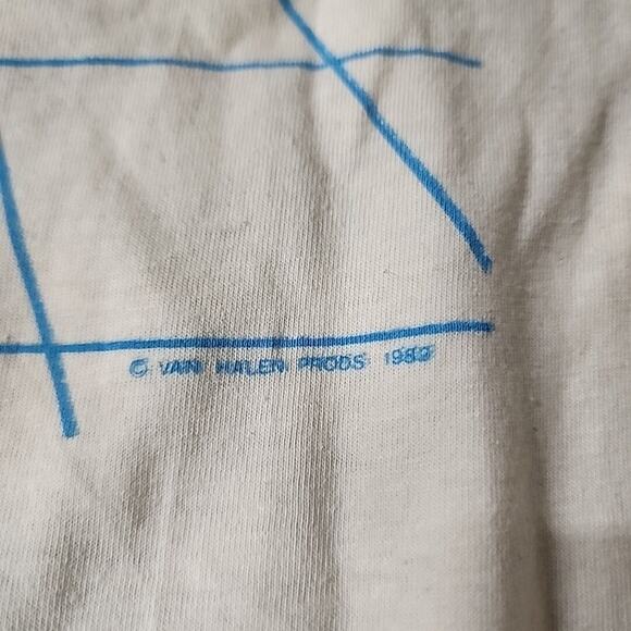 Vintage Van Halen Shirt Adult Large White Black 1982 Live Concert Size L - Picture 7 of 8